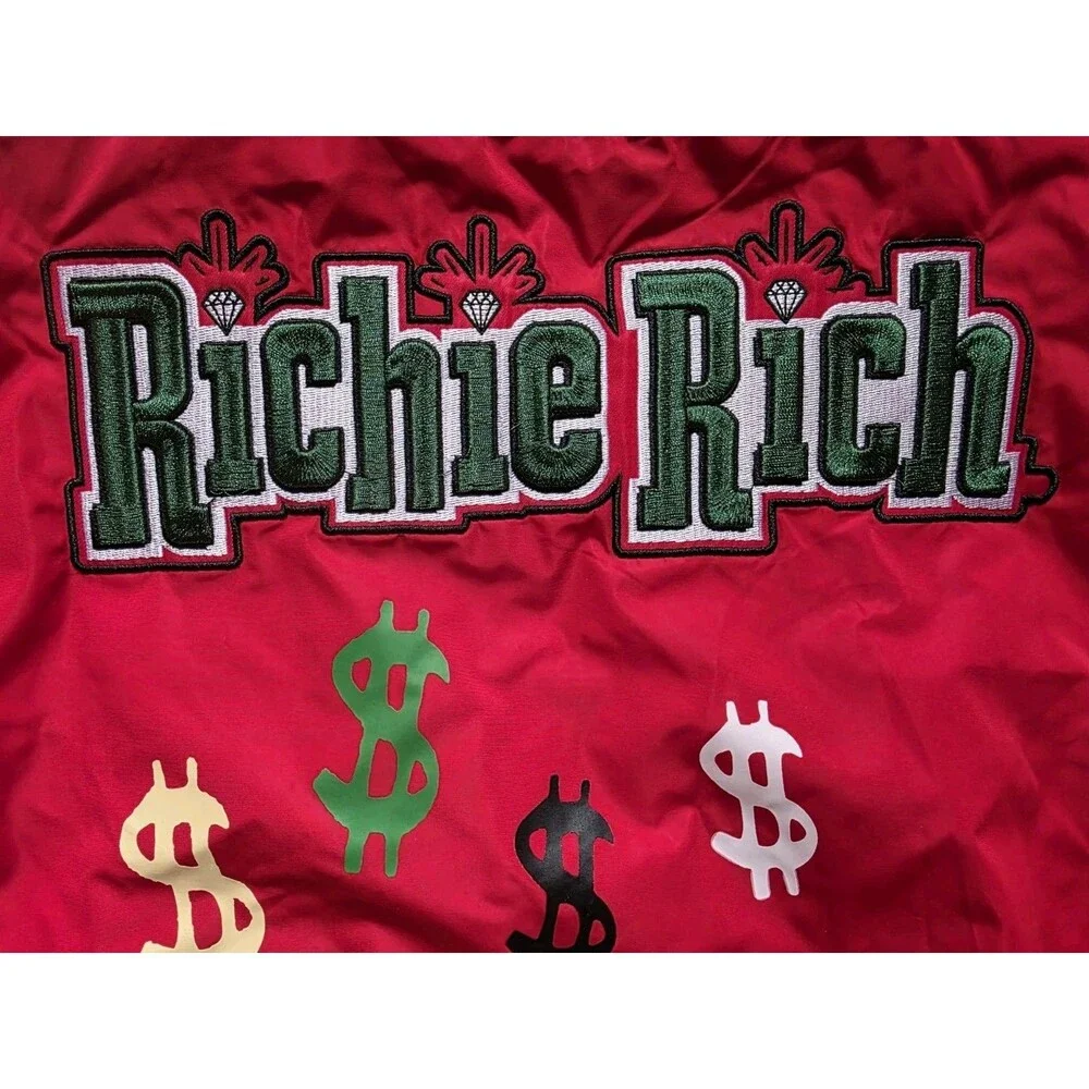 Richie Rich Bomber Jacket Men’s Size Medium Cartoon Graphic Streetwear Y2K Bling